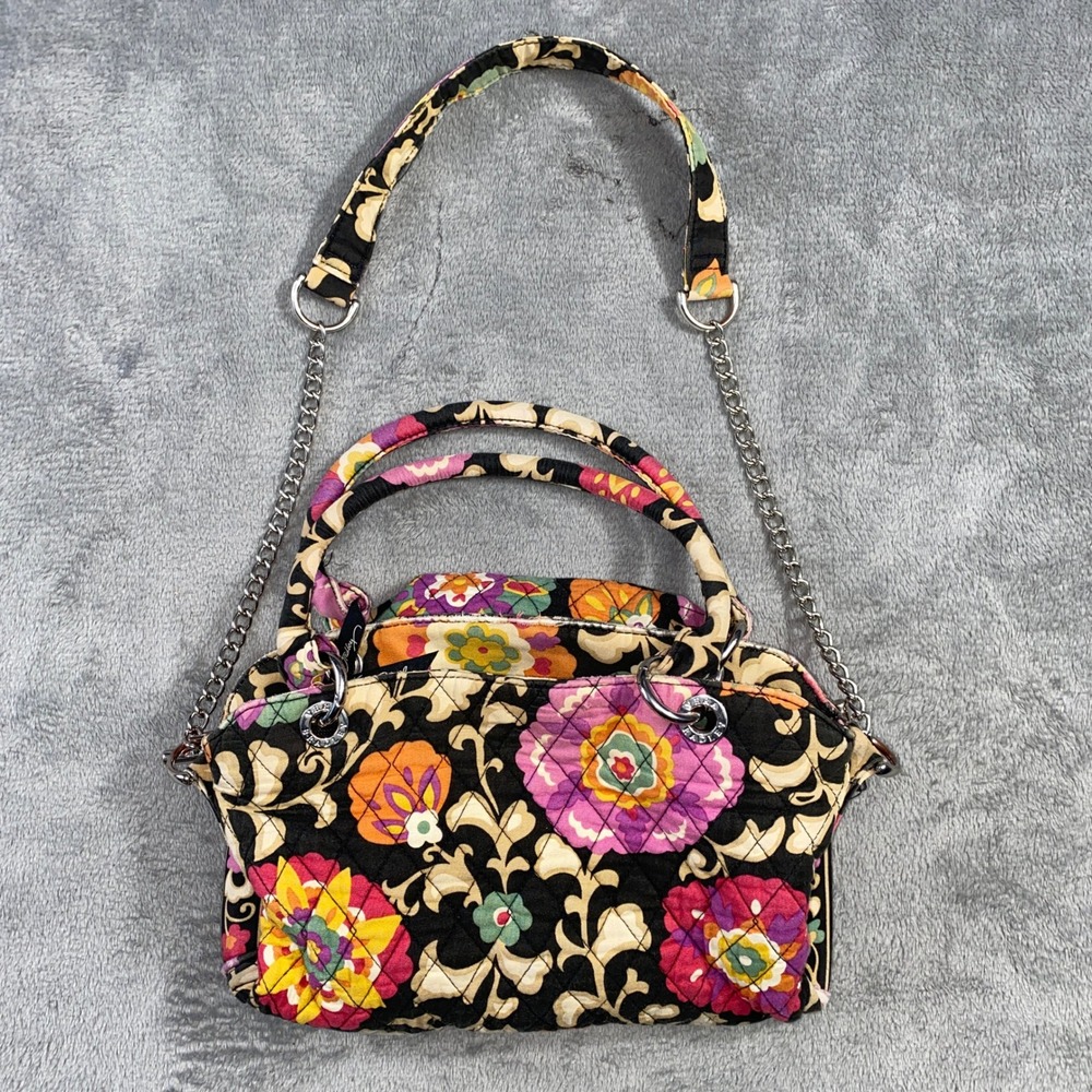Vera Bradley Floral Quilted Crossbody Bag Chain Strap Small Purse